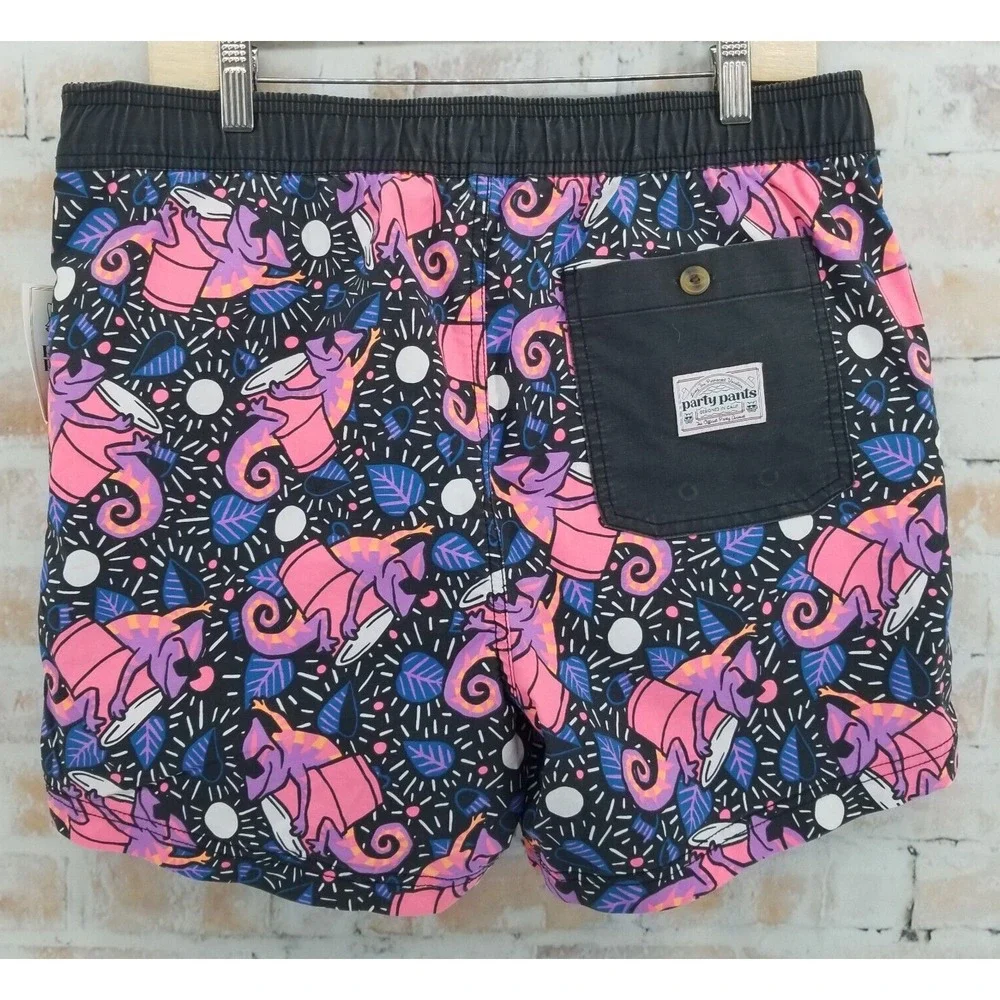 Party Pants USA Men's Swim Trunks Karma Chameleon Short X-Large NWT Multicolor